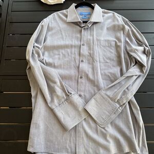 BIG & TALL Assante Couture Mens Dress Shirt 18.5” 36/37” Grey